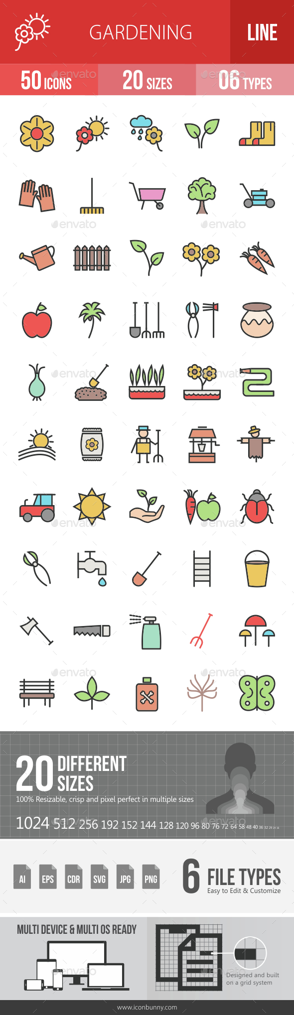Gardening Filled Line Icons - Icons