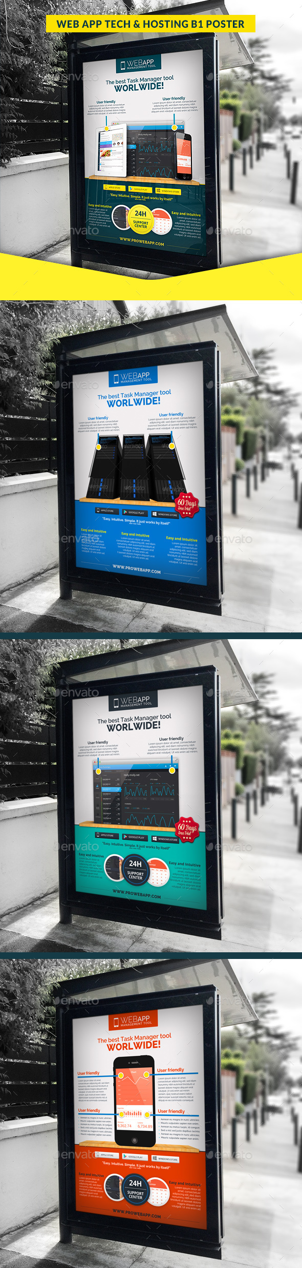 Web App Tech & Hosting Business B1 Poster - Signage Print Templates