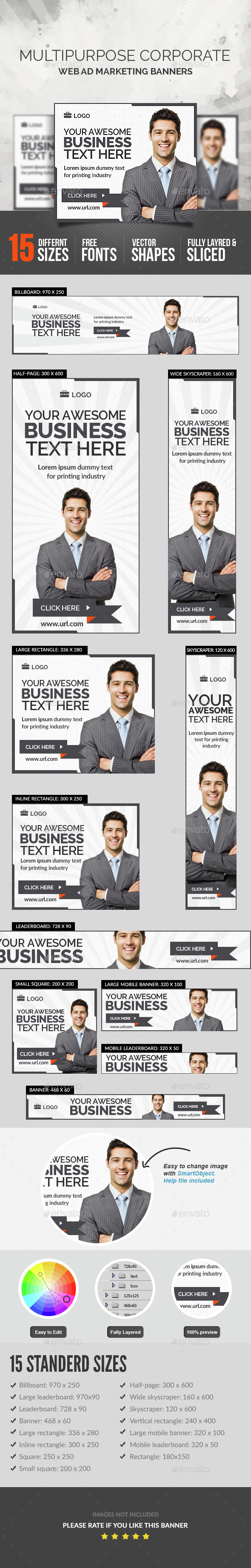 Multipurpose Corporate Banner - Banners & Ads Web Elements