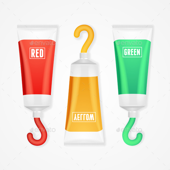 Colorful Paint Tubes Set. Vector - Conceptual Vectors