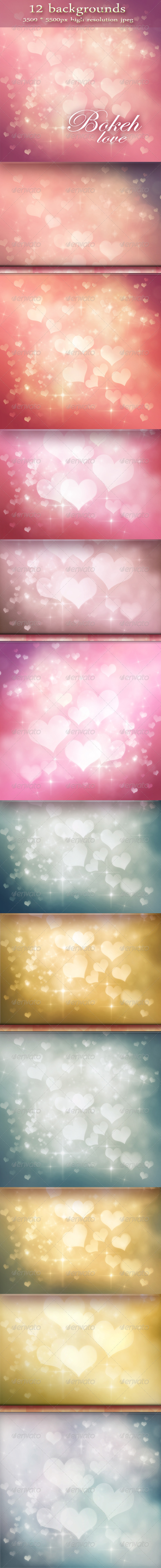 Festive Bokeh Backgrounds - Valentine's Day - Backgrounds Graphics