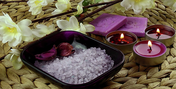 Candles & Soaps & Beauty Salt with Zen Flowers