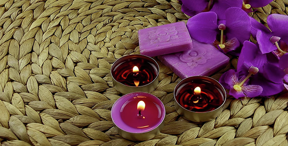 Candles and Soaps with Orchid Flowers