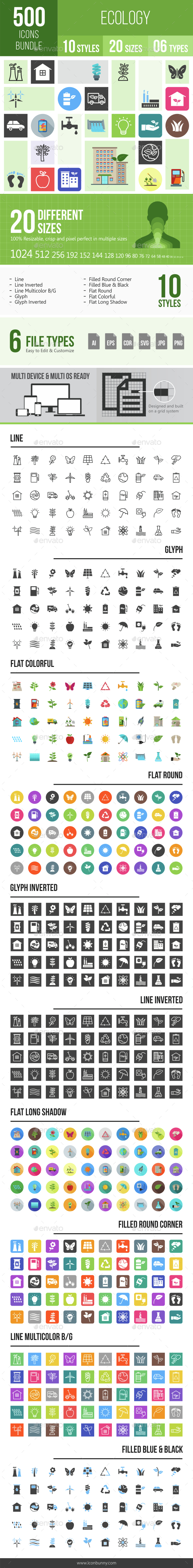 500 Ecology Icons Bundle - Icons
