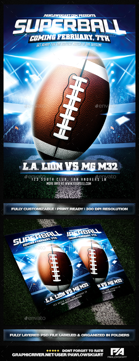 American Football Flyer Template - Sports Events