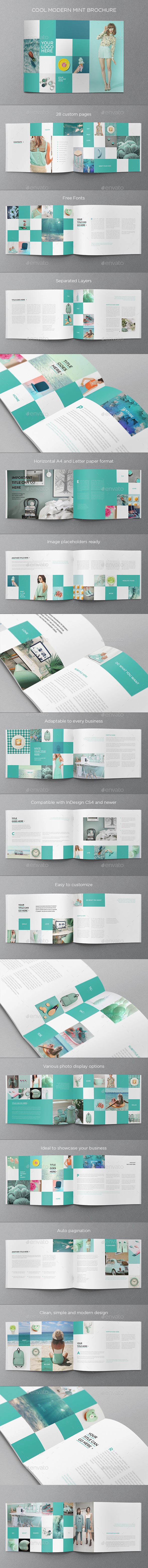 Cool Minimal Mint Brochure - Brochures Print Templates