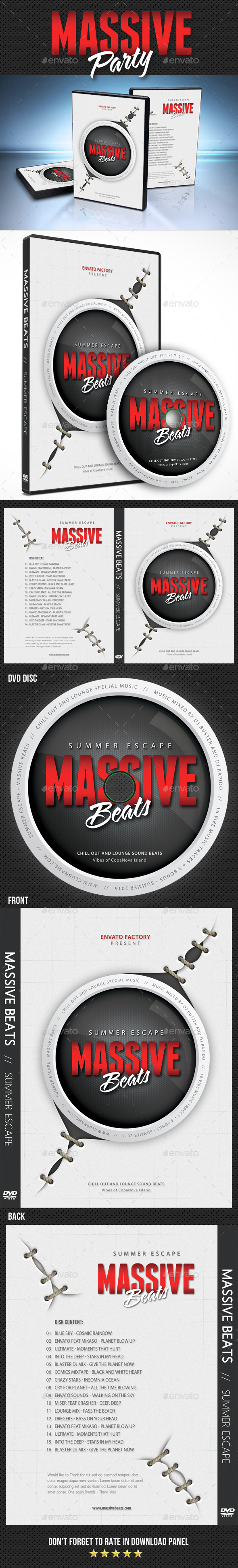 Massive Party Event DVD Cover Template - CD & DVD Artwork Print Templates