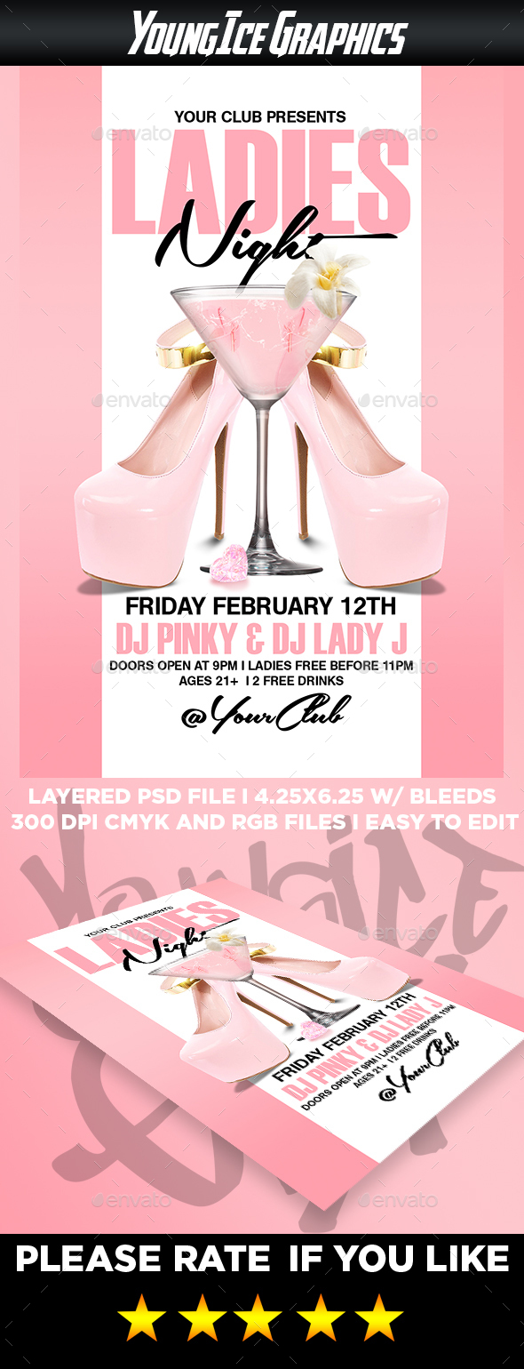 Ladies Night Flyer Template - Clubs & Parties Events