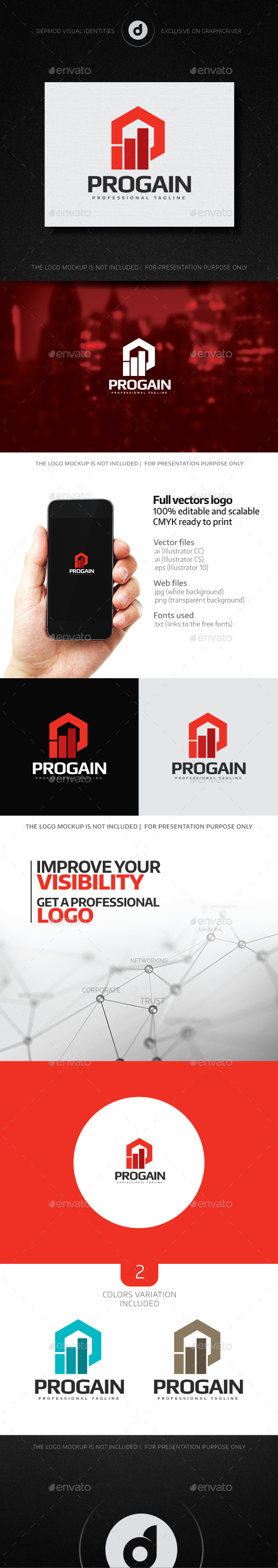ProGain Logo - Abstract Logo Templates