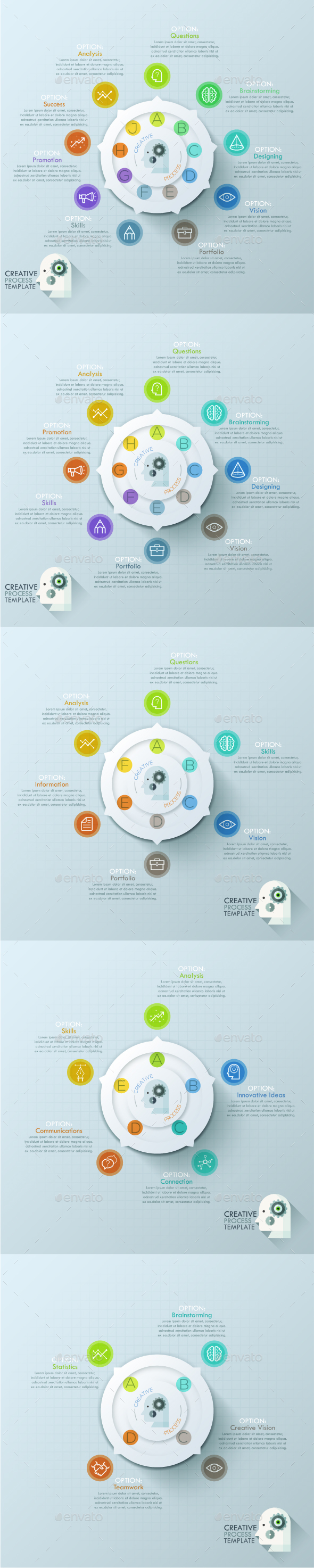 Modern Creative Process Infographic (4 Items) - Infographics
