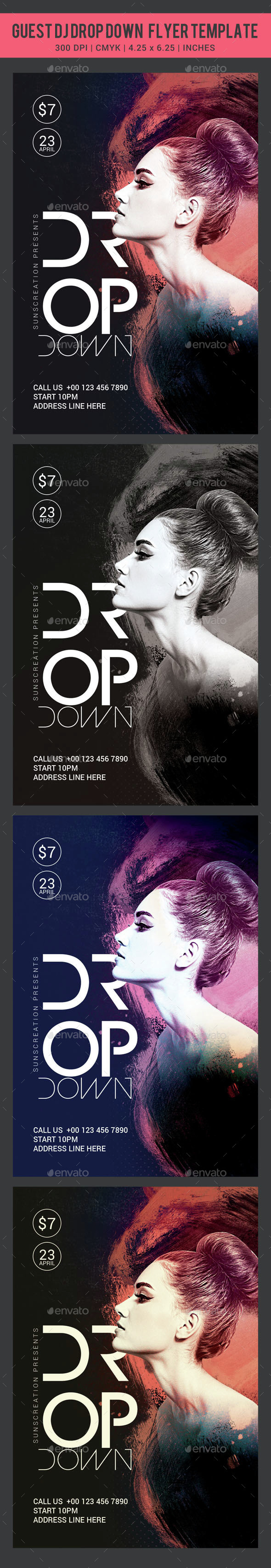 Guest Dj Drop Down Flyer Template - Clubs & Parties Events