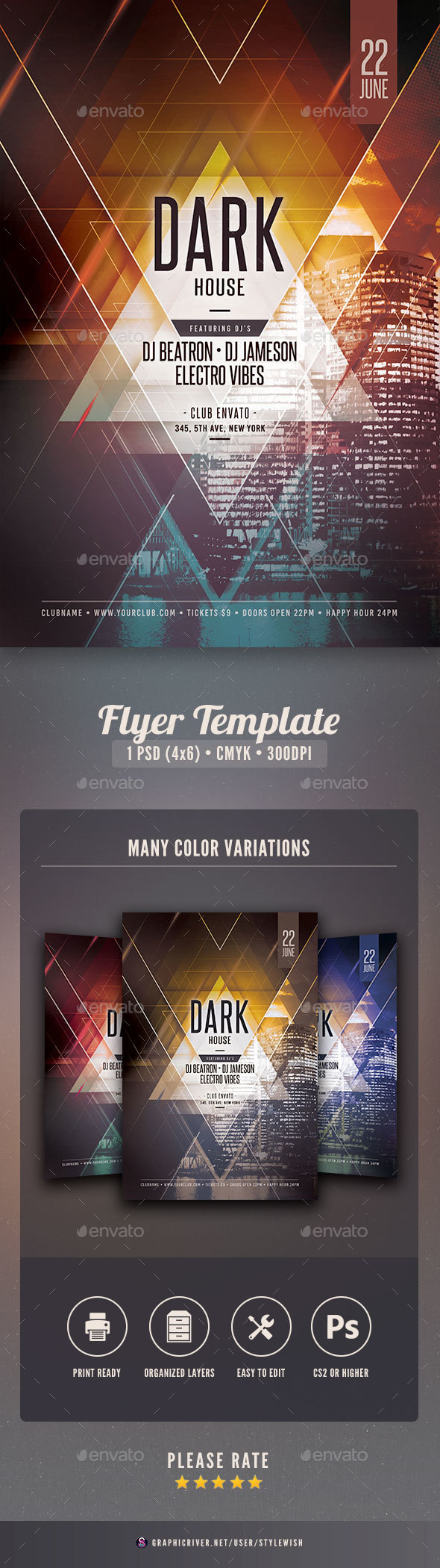 Dark House Flyer - Clubs & Parties Events
