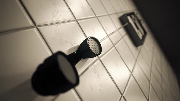 Emergency phone on the wall. It can provide rescue connection due to any danger. alt