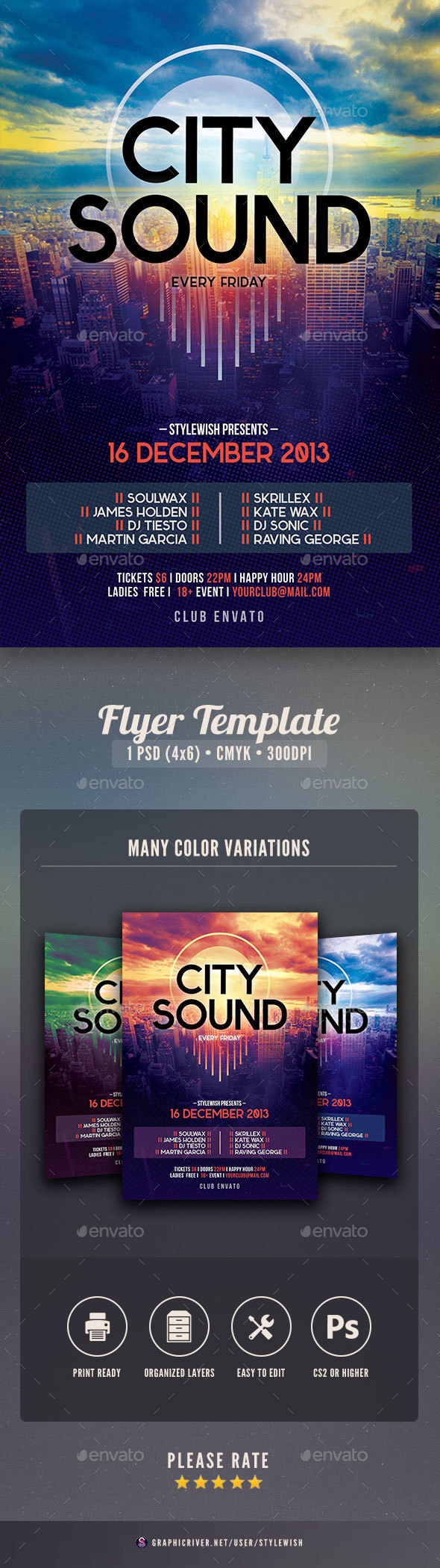 City Sound Flyer - Clubs & Parties Events