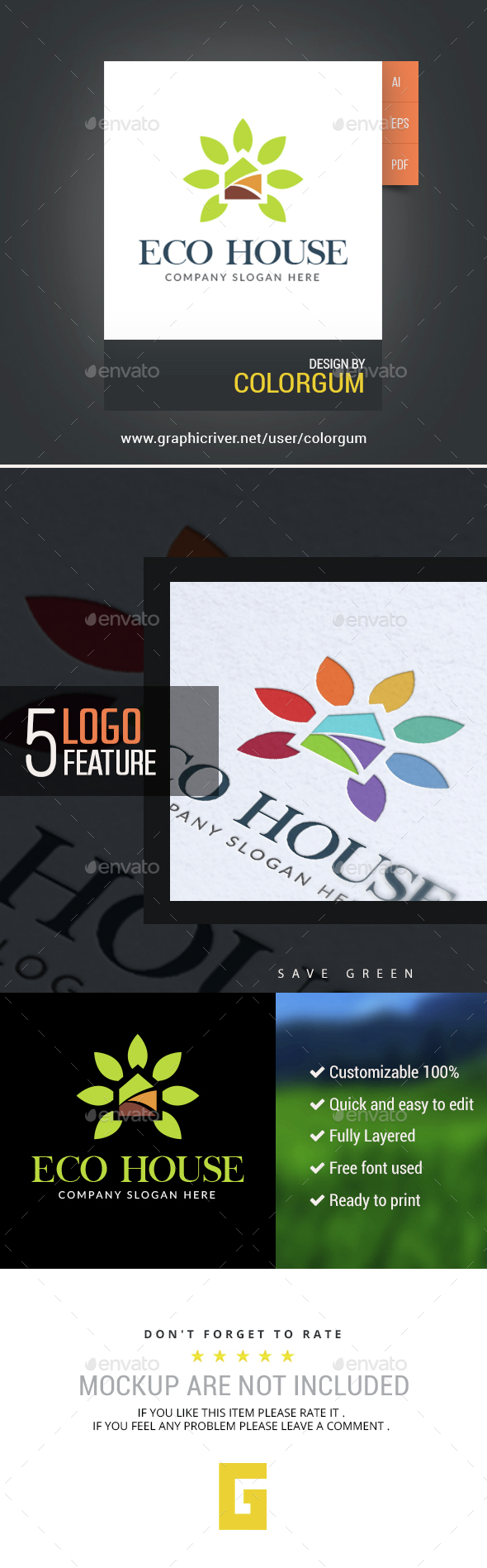 ECO House - Buildings Logo Templates