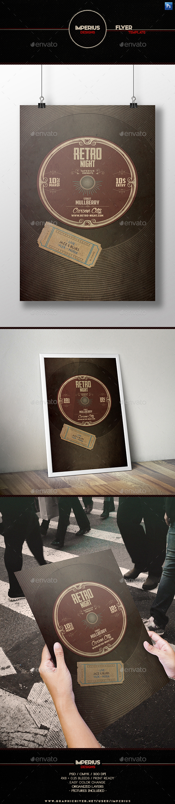 Retro Night Flyer - Events Flyers