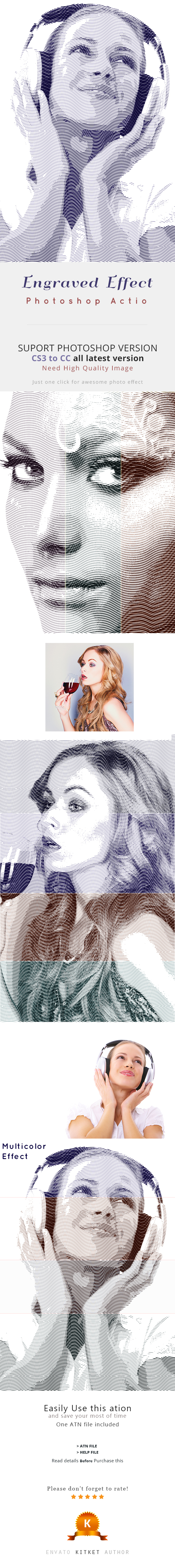 Engraved Effect Photoshop Action - Photo Effects Actions