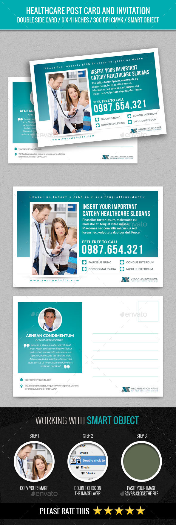 Healthcare Post Card - Cards & Invites Print Templates