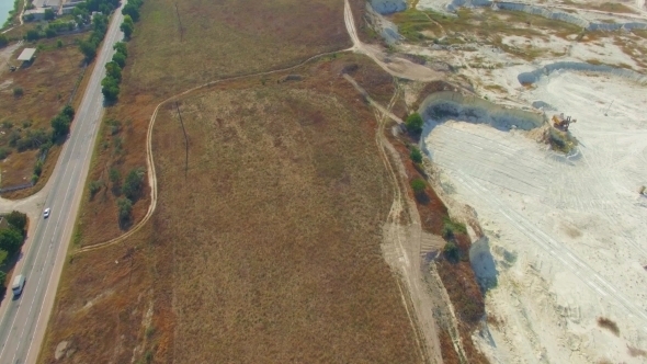 Driveway Near Open Mine In Bakhchisarai, Crimea