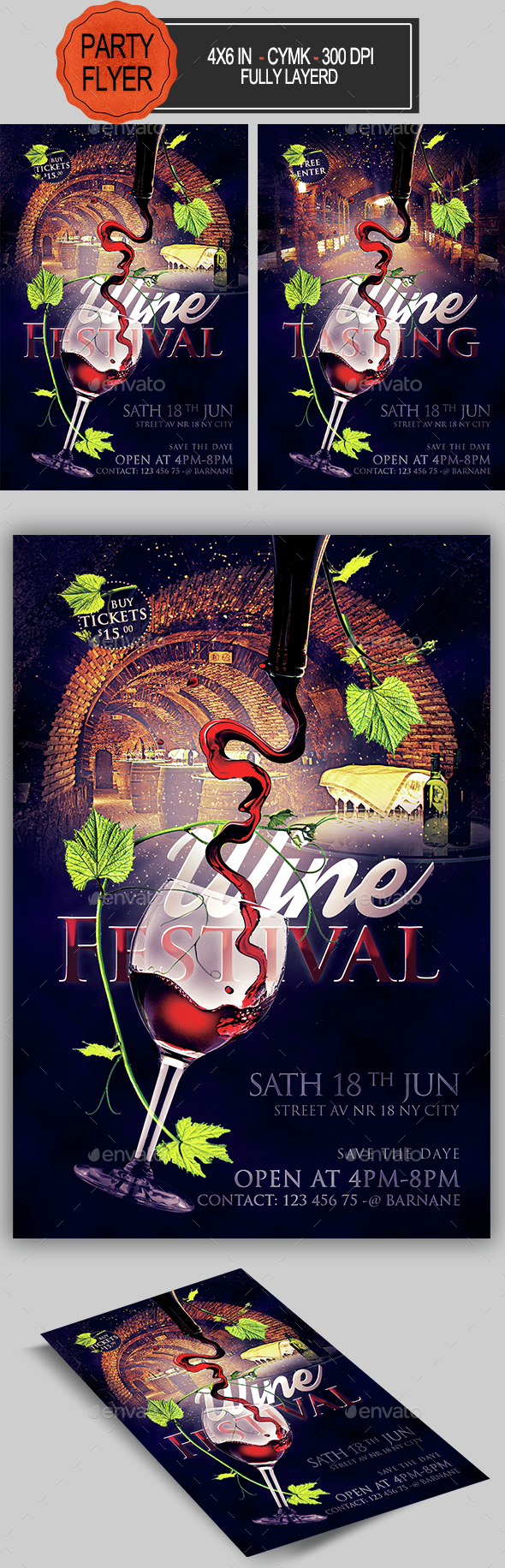 Wine Flyer - Clubs & Parties Events