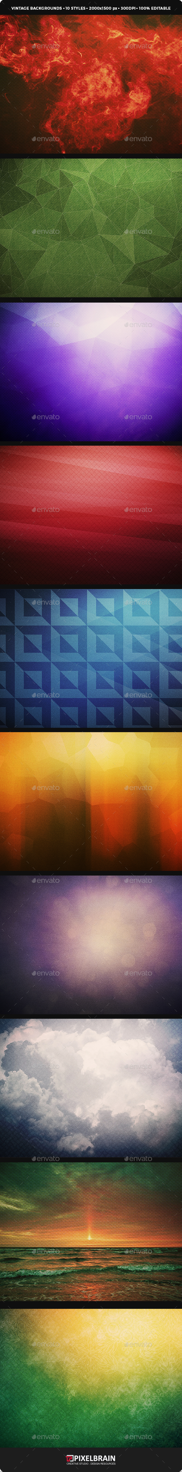 10 Style Vintage Backgrounds Vol. 4 - Backgrounds Graphics
