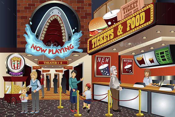 People in a Movie Theater - People Characters