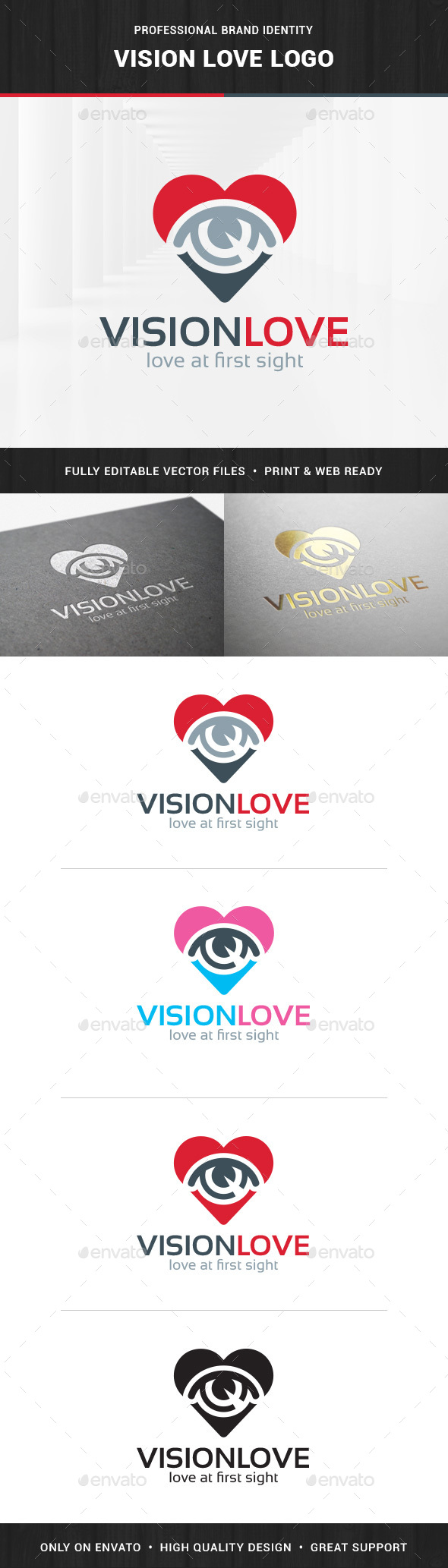 Vision Love Logo Template - Symbols Logo Templates