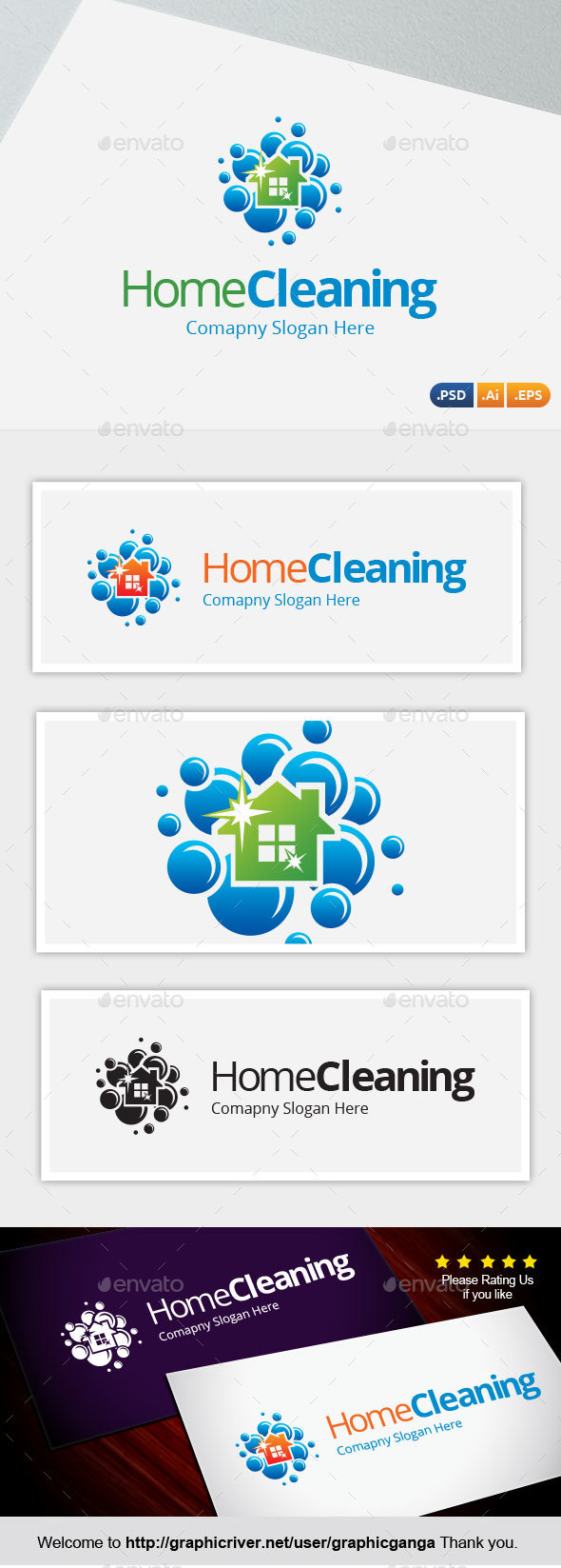 Home Cleaning - Abstract Logo Templates
