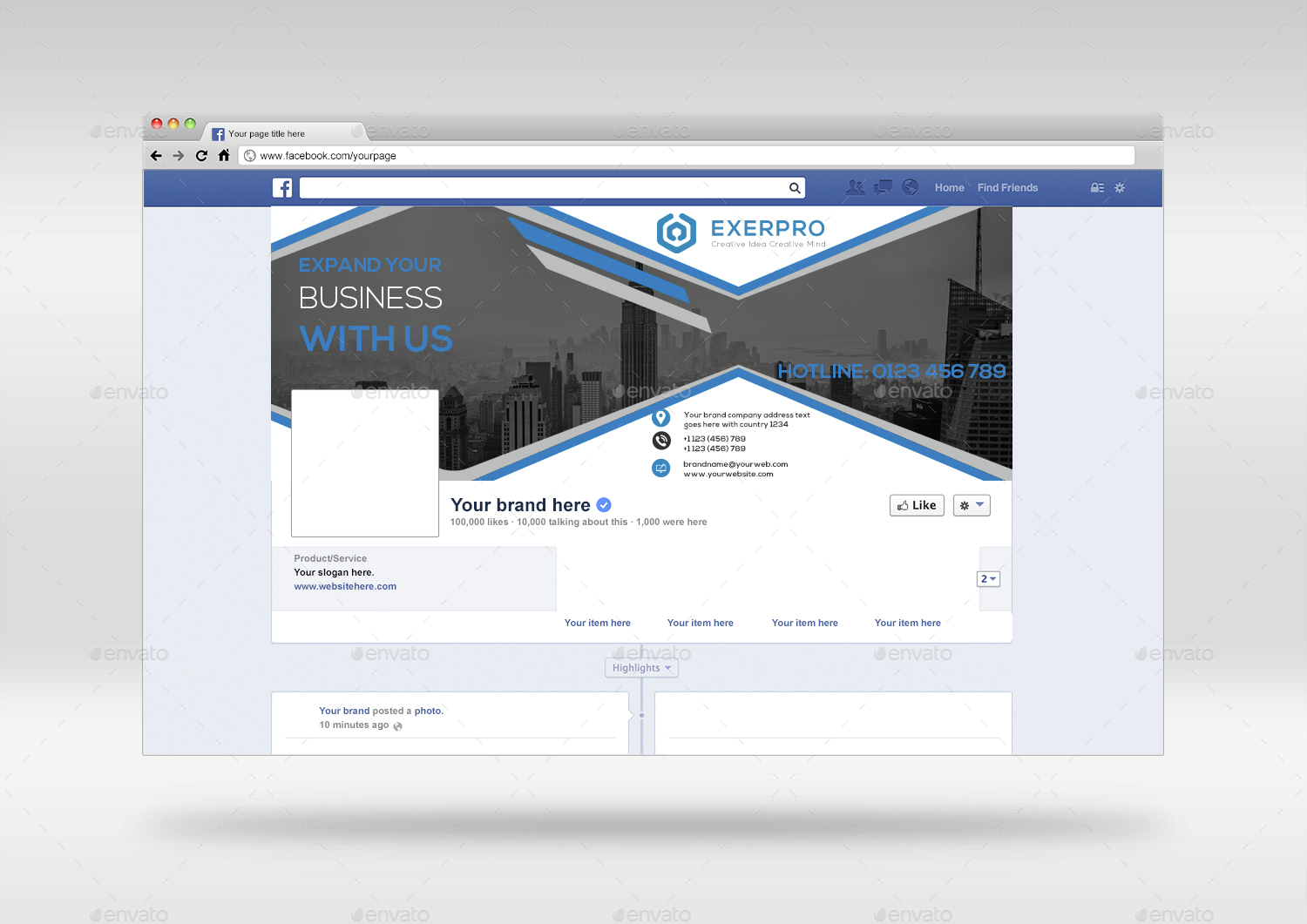 Creative Corporate Facebook timeline cover vol-01, Web Elements ...