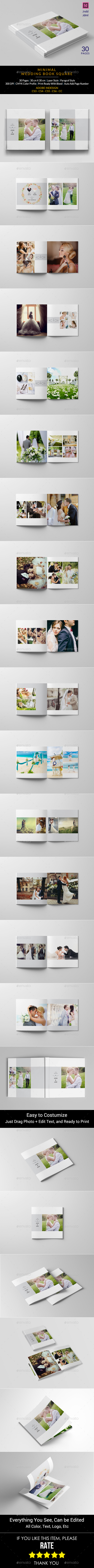 Minimalist Square Wedding Album - Photo Albums Print Templates