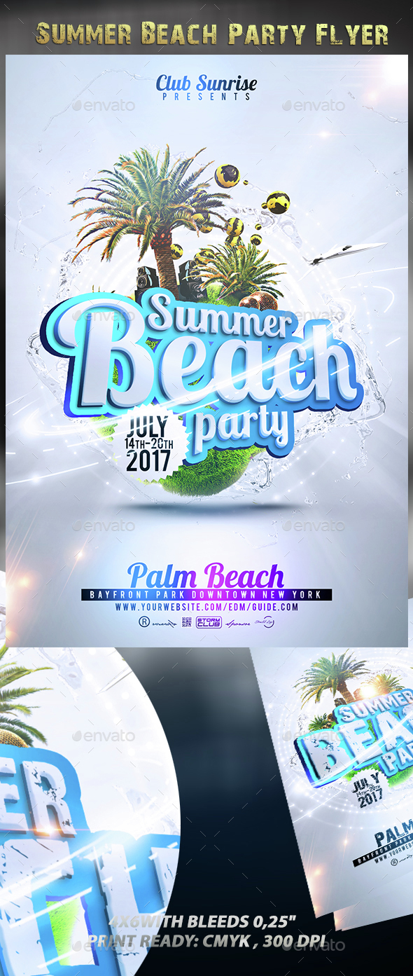 Summer Beach Party Flyer - Events Flyers