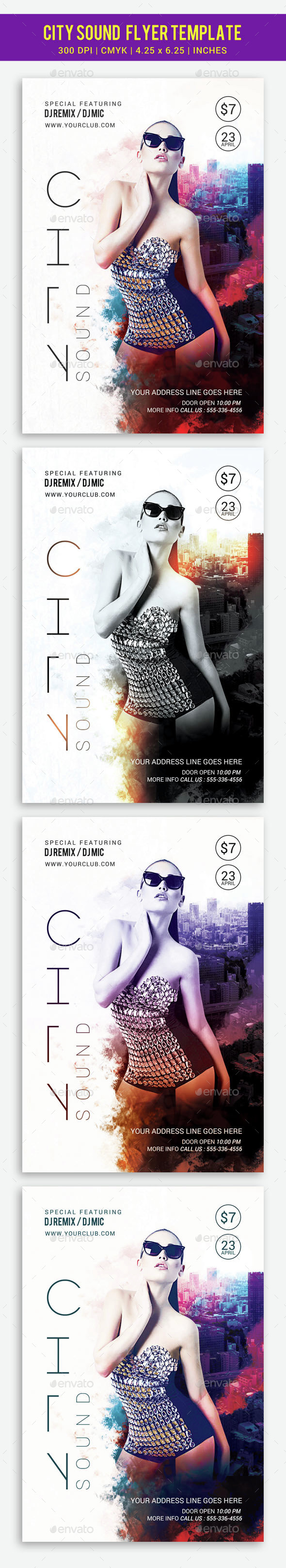 City Sound Flyer Template - Clubs & Parties Events