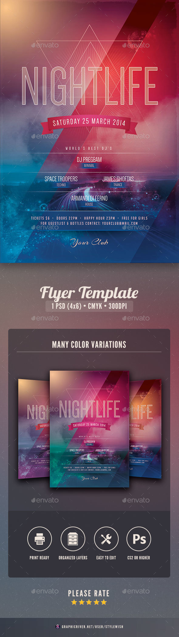 Nightlife Flyer - Clubs & Parties Events