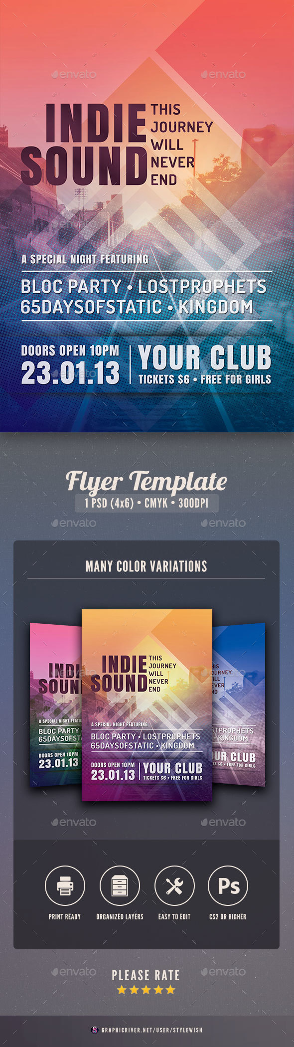 Indie Sound Flyer - Concerts Events