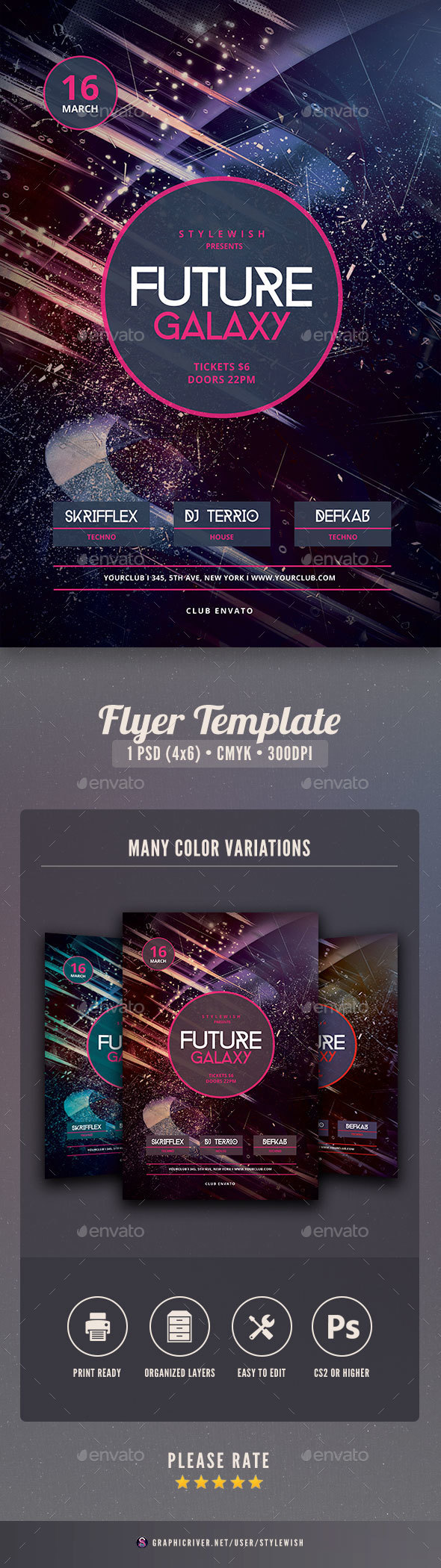 Future Galaxy Flyer - Clubs & Parties Events