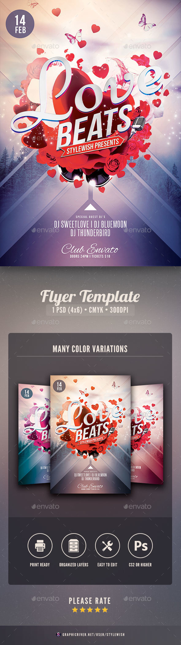 Love Beats Flyer - Clubs & Parties Events