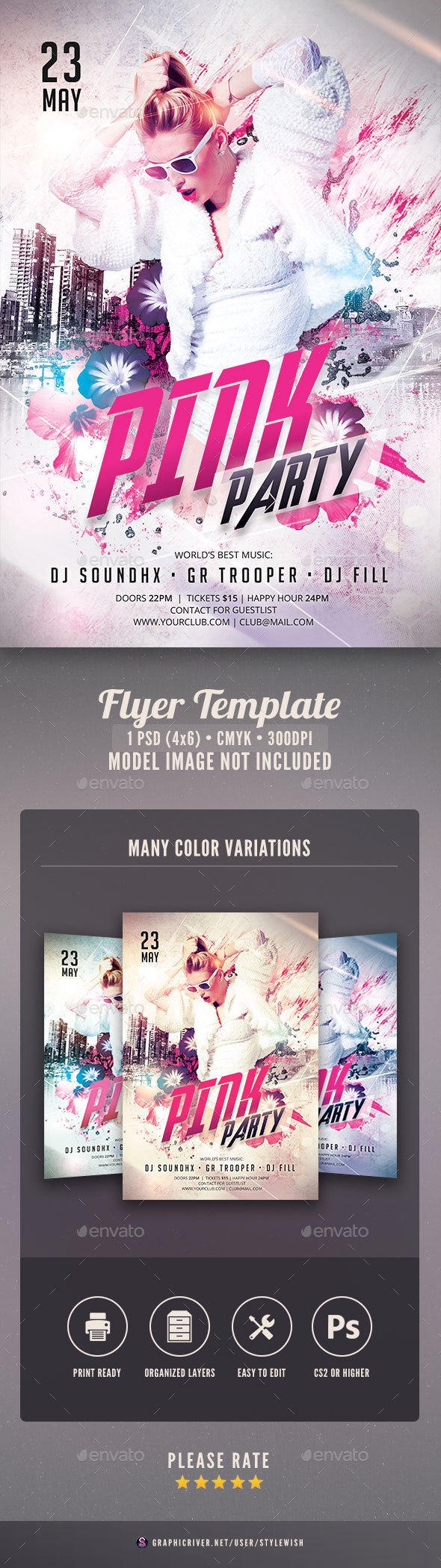 Pink Party Flyer - Clubs & Parties Events
