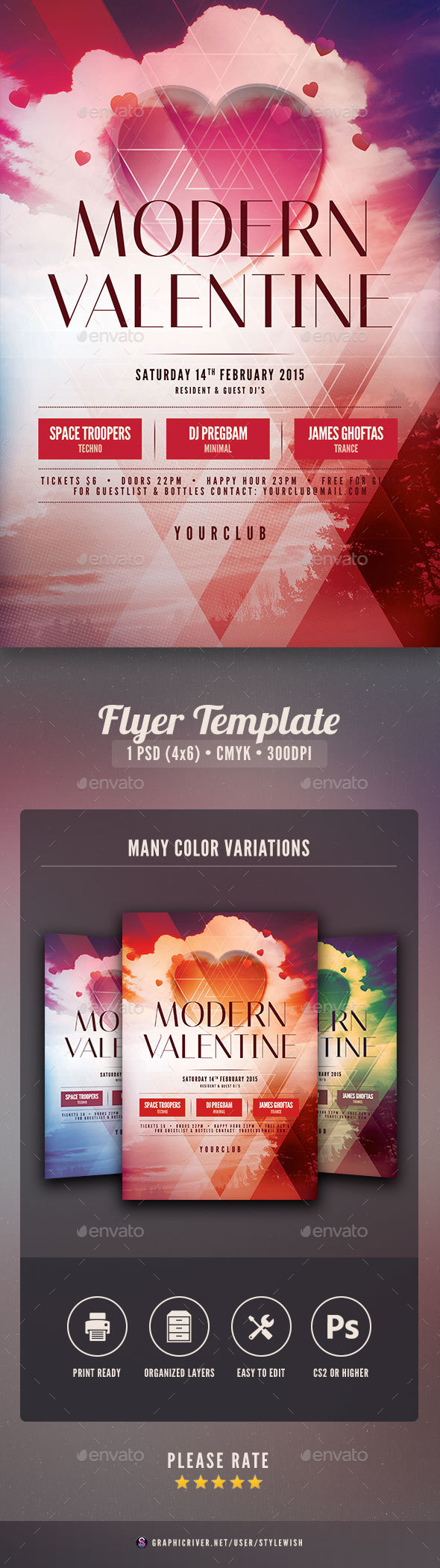 Modern Valentine Flyer By Stylewish Graphicriver