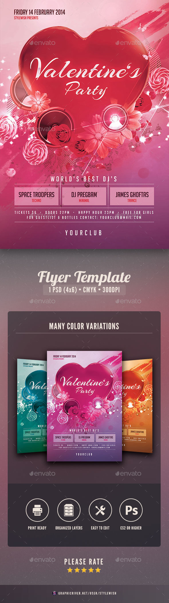 Valentines Party Flyer - Clubs & Parties Events
