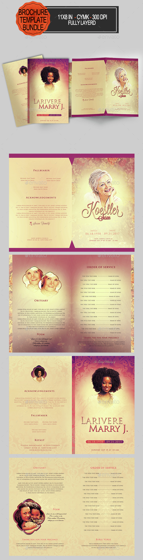 Funeral Program Bundle - Informational Brochures