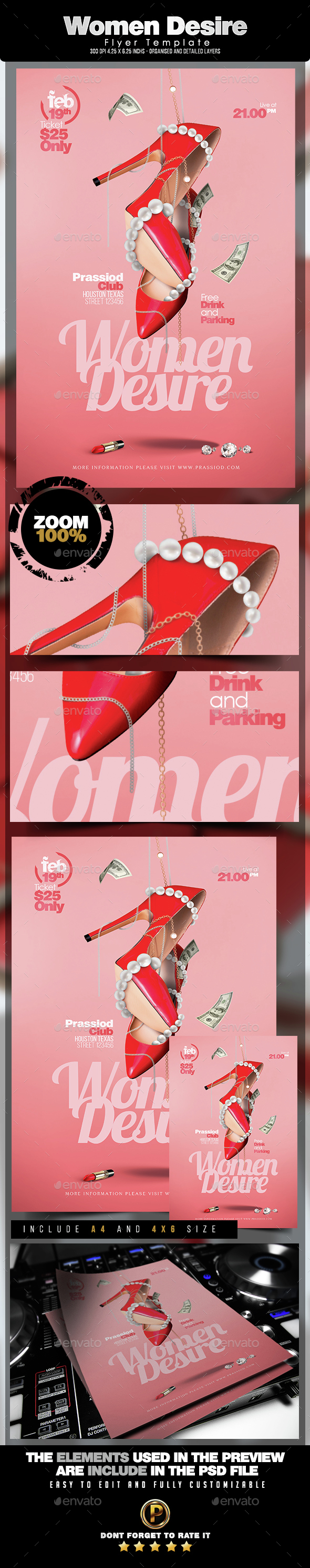 Women Desire Flyer Template - Clubs & Parties Events