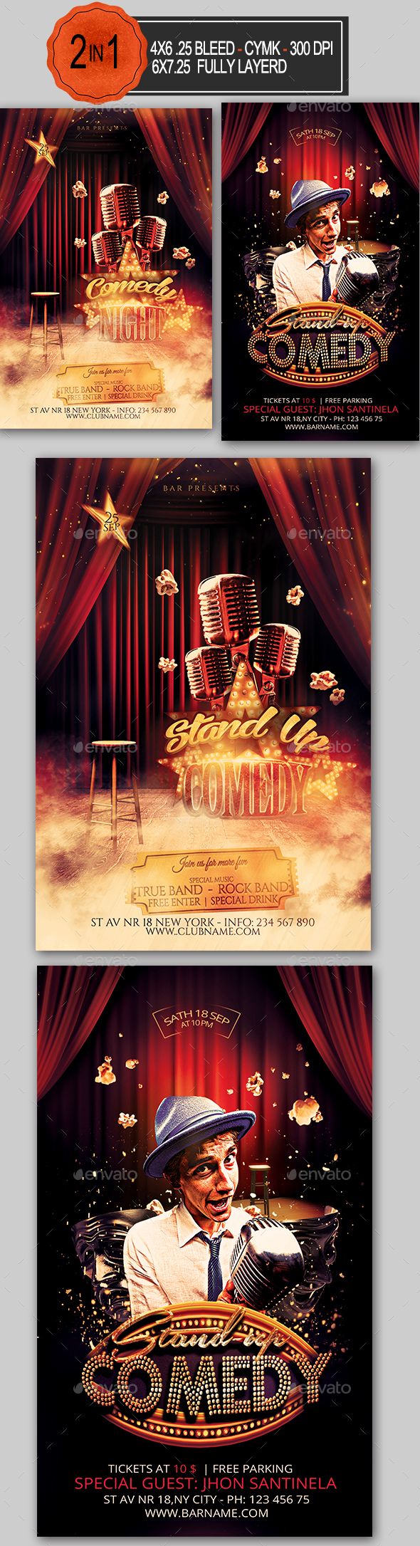 Comedy Flyer Bundle - Clubs & Parties Events