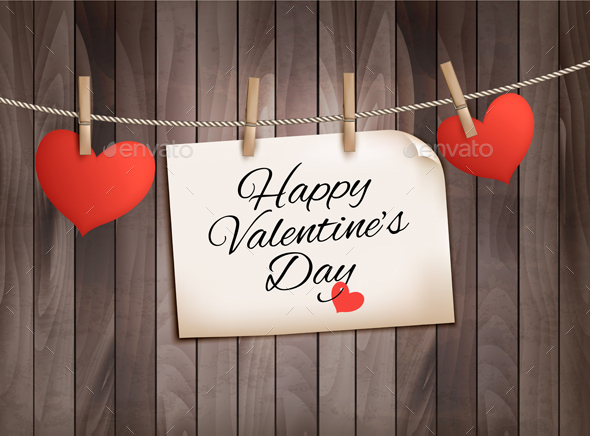 Happy Valentines Day Background with Hearts - Valentines Seasons/Holidays
