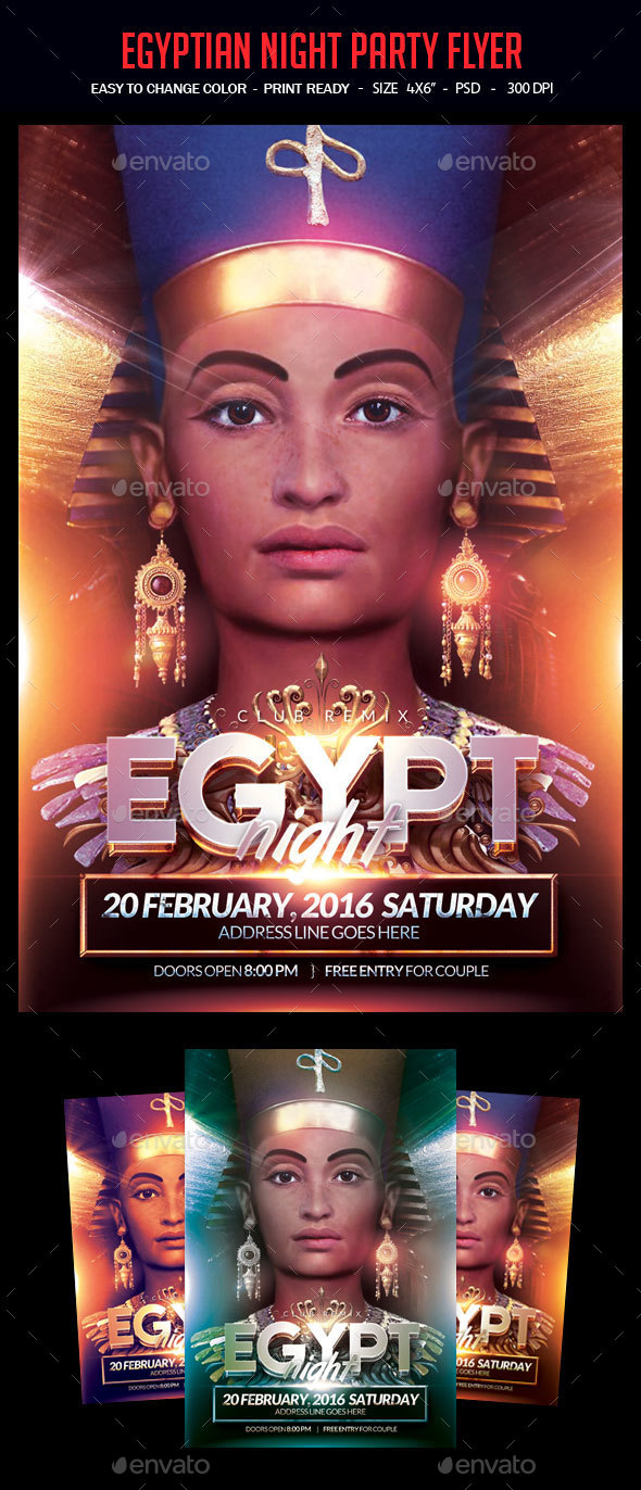 Egyptian Night Party Flyer - Clubs & Parties Events
