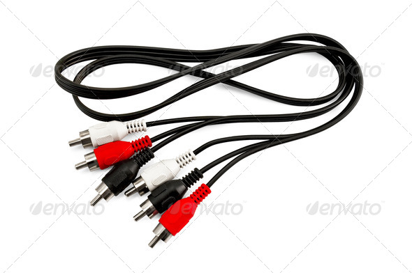 Connecting wires with colored connectors - Stock Photo - Images
