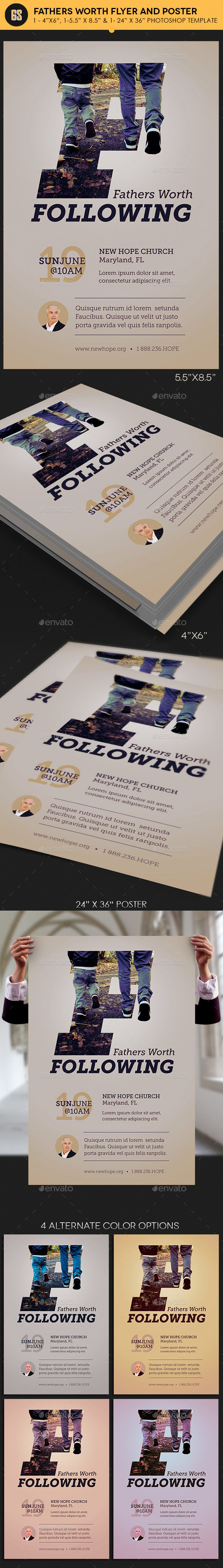 Fathers Worth Flyer Poster Template - Church Flyers