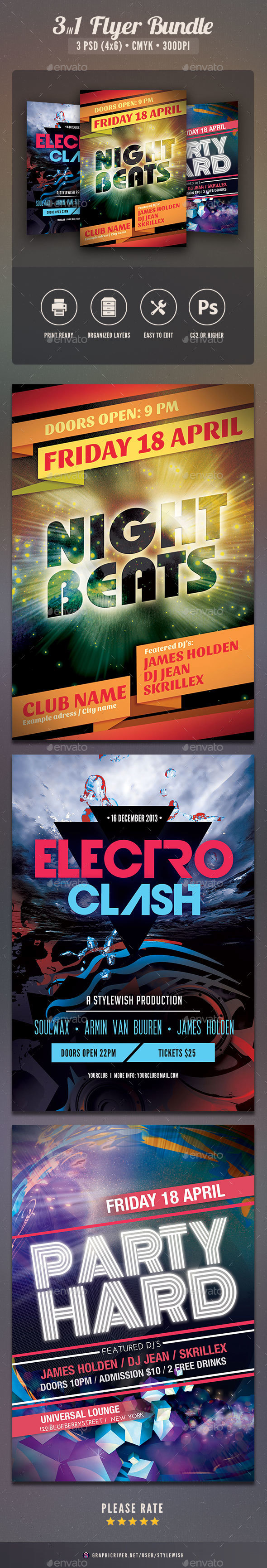Party Flyer Bundle Vol.23 - Clubs & Parties Events