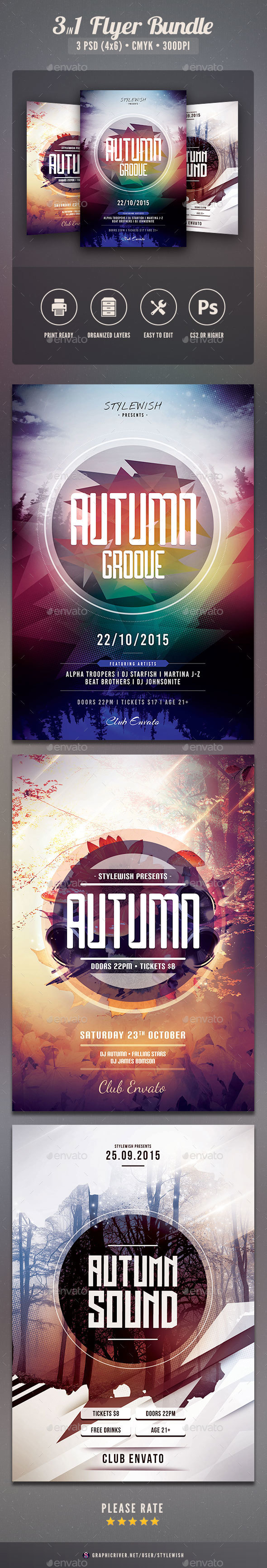 Autumn Flyer Bundle Vol.02 - Clubs & Parties Events