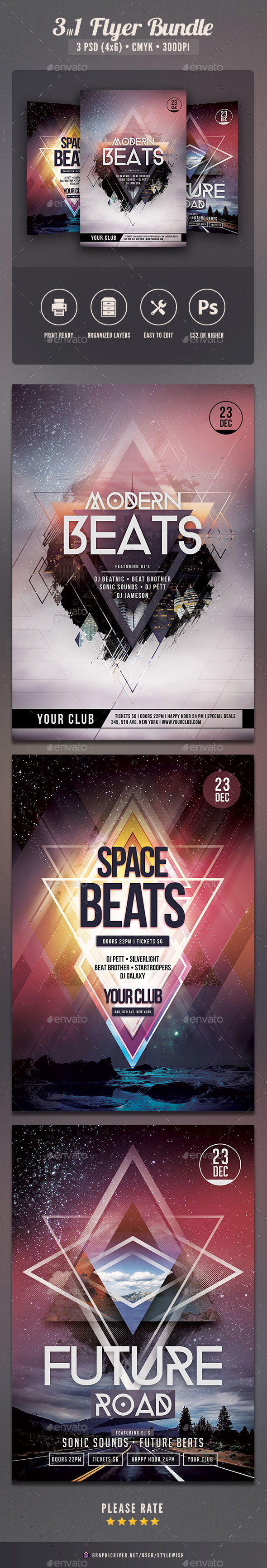 Modern Flyer Bundle Vol.02 - Clubs & Parties Events