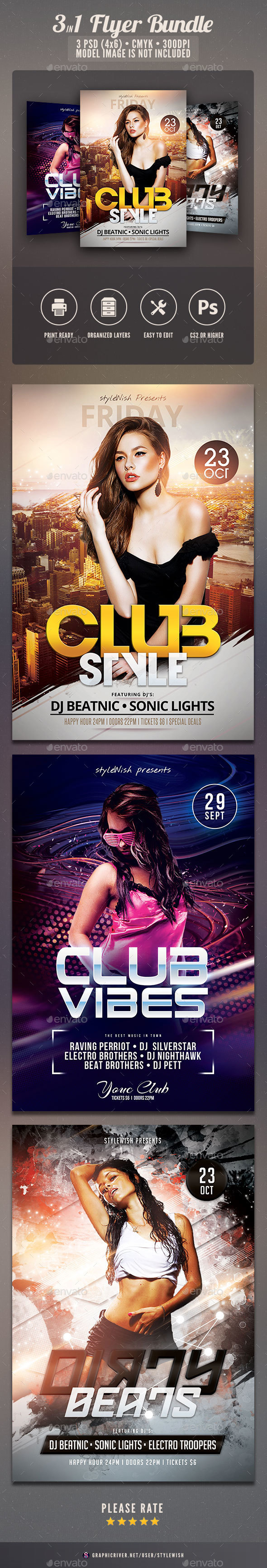 Sexy Party Flyer Bundle Vol.03 - Clubs & Parties Events
